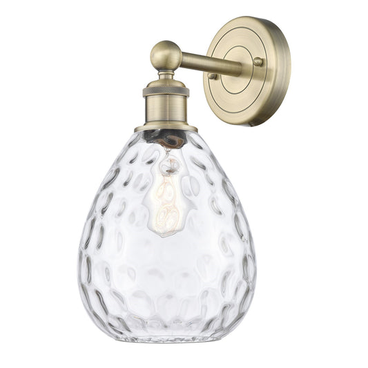 Innovations Waverly 8in 1-Light Wall Sconce | Industrial Antique Brass Steel and Clear Glass | Bathroom & Hallway Accent | 8 x | Model 616-1W-AB-G372