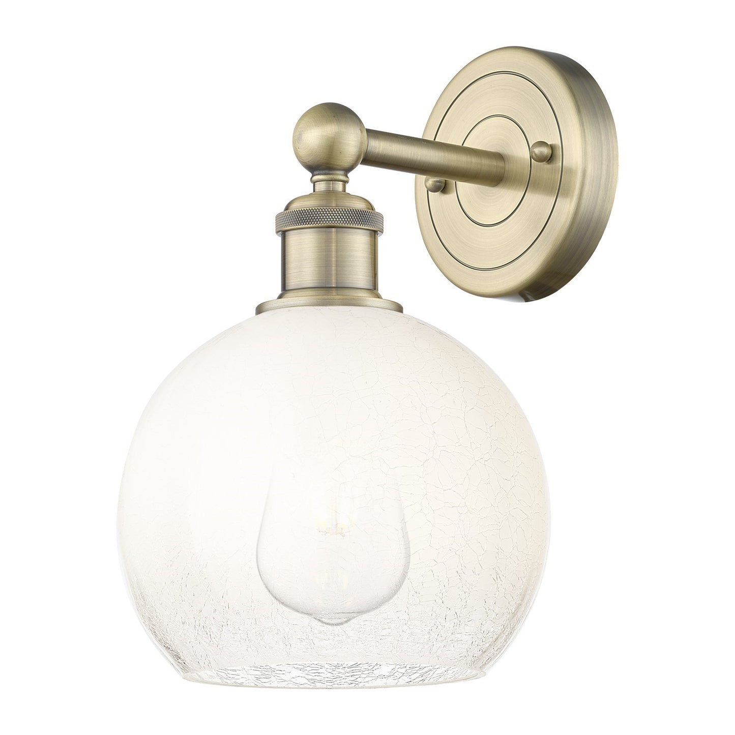 Innovations Brookhaven Globe 8in 1-Light Wall Sconce | Industrial Antique Brass and Opal Glass | Bathroom & Hallway Accent | Model 616-1W-AB-G483-8OP