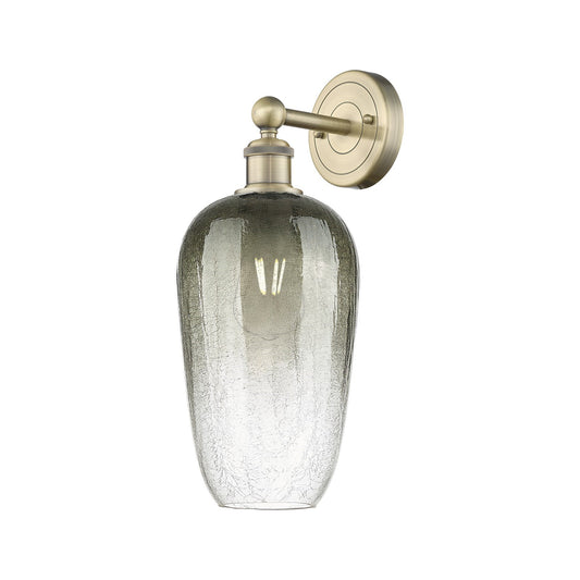Innovations Brookhaven Flute 7in 1-Light Wall Sconce | Industrial Antique Brass and Slate Glass | Damp-Rated Hallway & Bathroom | Model 616-1W-AB-G484-7SL