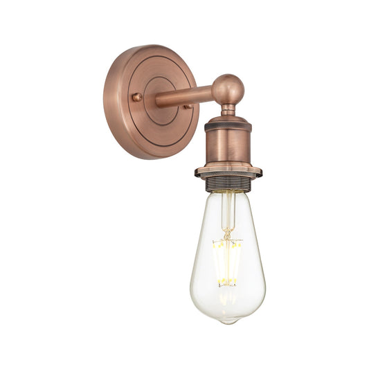 Innovations Edison 1-Light 4.5in Wall Sconce | Industrial Antique Copper Steel and Cast Brass | Hallway & Bathroom Accent | 4.5 x 6.25 x | Model 616-1W-AC