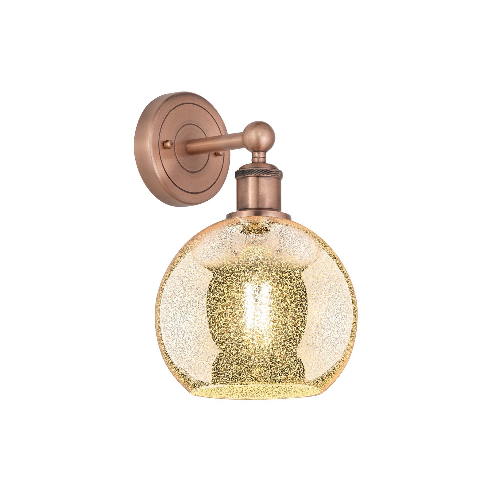 Innovations Athens 8in 1-Light Wall Sconce | Industrial Antique Copper Steel and Mercury Glass | Bathroom & Hallway Accent | 8 x | Model 616-1W-AC-G128-8