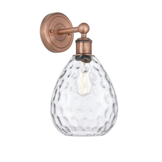 Innovations Waverly 8in 1-Light Wall Sconce | Industrial Antique Copper Steel and Clear Glass | Bathroom & Hallway Accent | 8 x | Model 616-1W-AC-G372