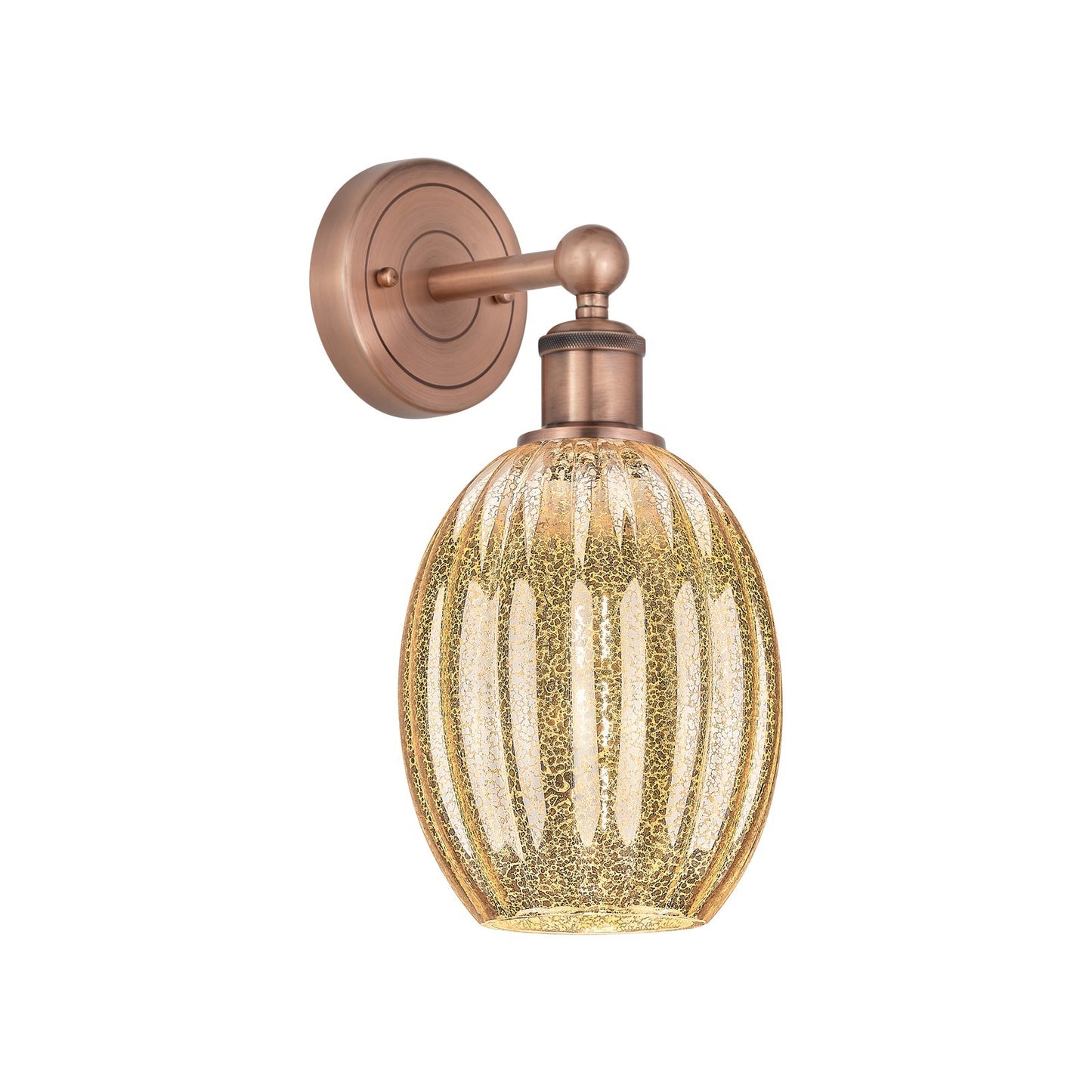 Innovations Preston Bulb 6in 1-Light Wall Sconce | Industrial Antique Copper Steel and Cast Brass with Mercury Glass | Damp | Model 616-1W-AC-G459-6ME