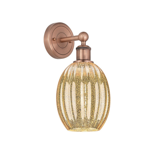 Innovations Preston Bulb 6in 1-Light Wall Sconce | Industrial Antique Copper Steel and Cast Brass with Mercury Glass | Damp | Model 616-1W-AC-G459-6ME
