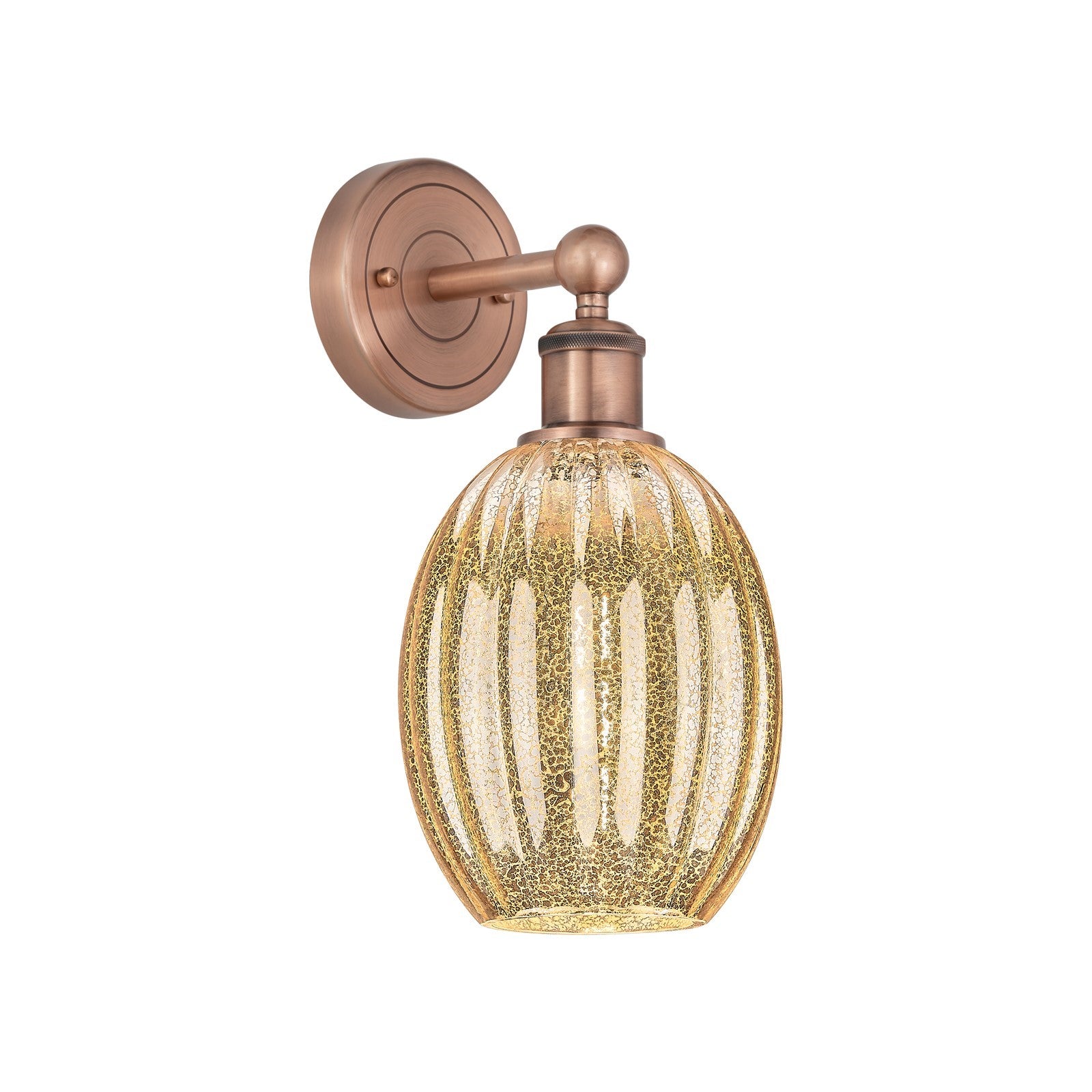 Innovations Preston Bulb 6in 1-Light Wall Sconce | Industrial Antique Copper Steel and Cast Brass with Mercury Glass | Damp | Model 616-1W-AC-G459-6ME
