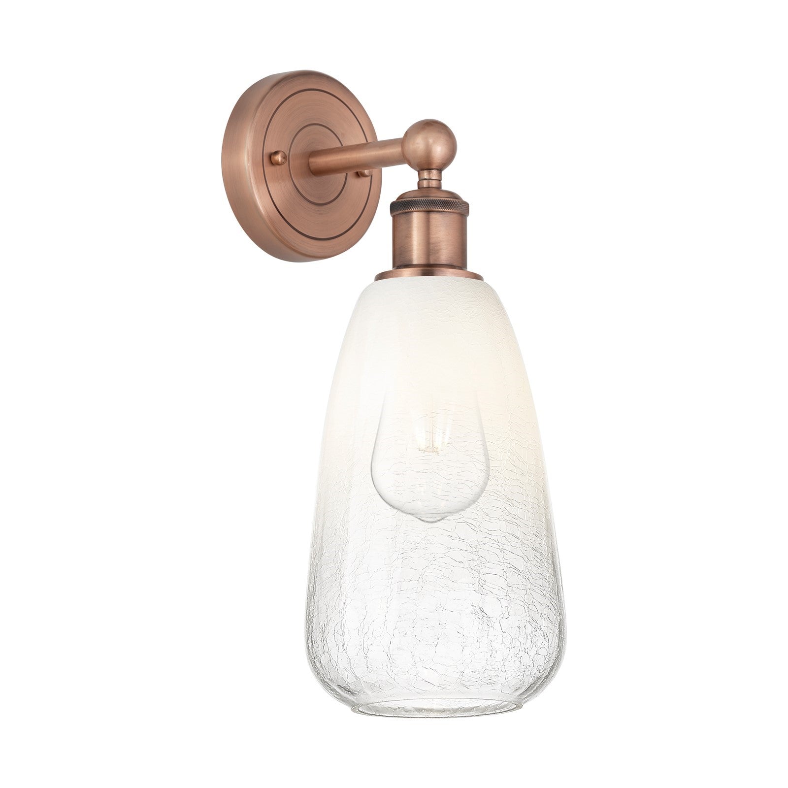 Innovations Brookhaven Almond 6in 1-Light Wall Sconce | Industrial Antique Copper Steel and Opal Glass | Damp Rated Living Room | Model 616-1W-AC-G480-6OP