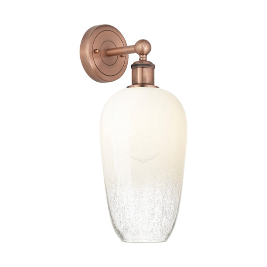 Innovations Brookhaven Flute 7in 1-Light Wall Sconce | Industrial Antique Copper Steel and Opal Glass | Bathroom & Hallway | Model 616-1W-AC-G484-7OP
