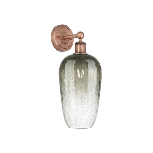 Innovations Brookhaven Flute 7in 1-Light Wall Sconce | Industrial Antique Copper Steel and Slate Glass | Bathroom & Hallway | Model 616-1W-AC-G484-7SL