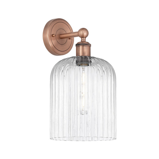 Innovations Bridal Veil 5in 1-Light Wall Sconce | Art Nouveau Antique Copper Steel and Clear Bridal Veil Glass | Bedroom & | Model 616-1W-AC-G559-8CL