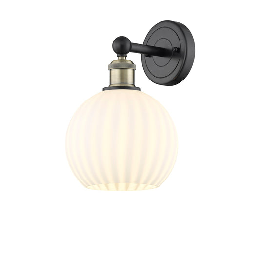 Innovations Lighting Ballston 8in 1-Light Wall Sconce | Art Nouveau Black Antique Brass and White Venetian Glass | Bedroom & | Model 616-1W-BAB-G1217-8WV