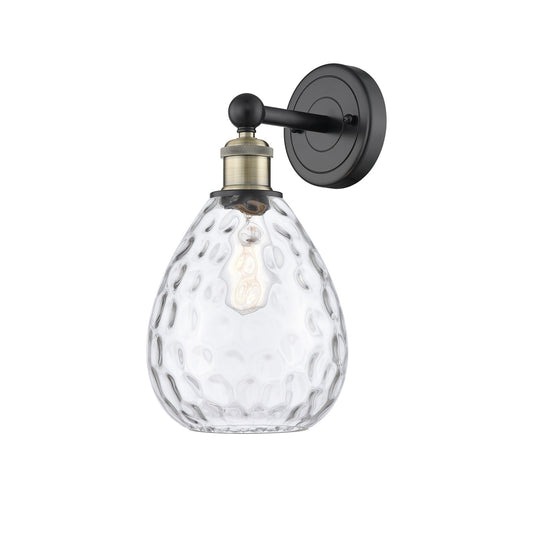 Innovations Waverly 8in 1-Light Wall Sconce | Industrial Black Antique Brass Steel and Clear Glass | Bathroom & Hallway Accent | 8 | Model 616-1W-BAB-G372