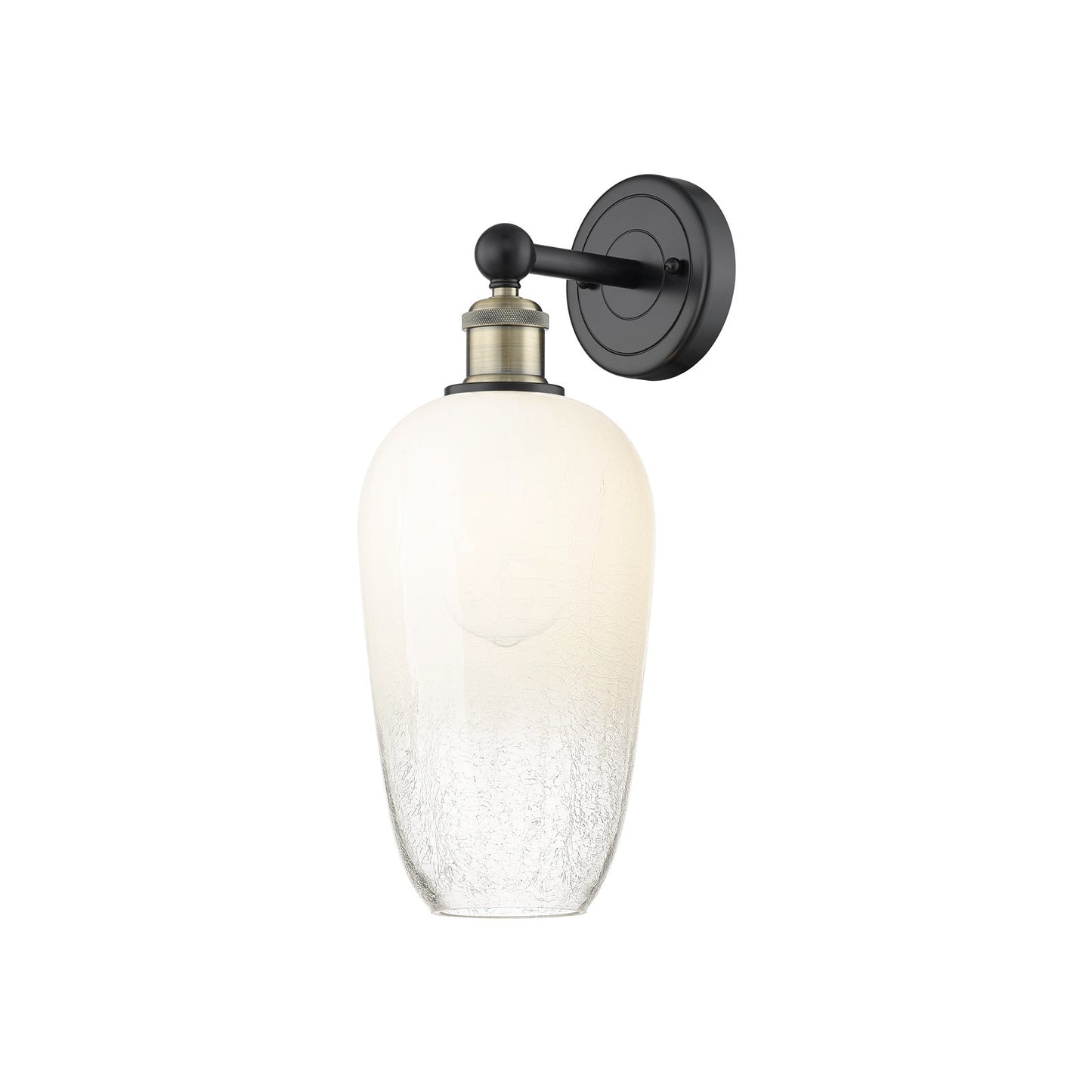 Innovations Brookhaven Flute 7in 1-Light Wall Sconce | Industrial Black Antique Brass and Opal Glass | Bathroom & Hallway | Model 616-1W-BAB-G484-7OP