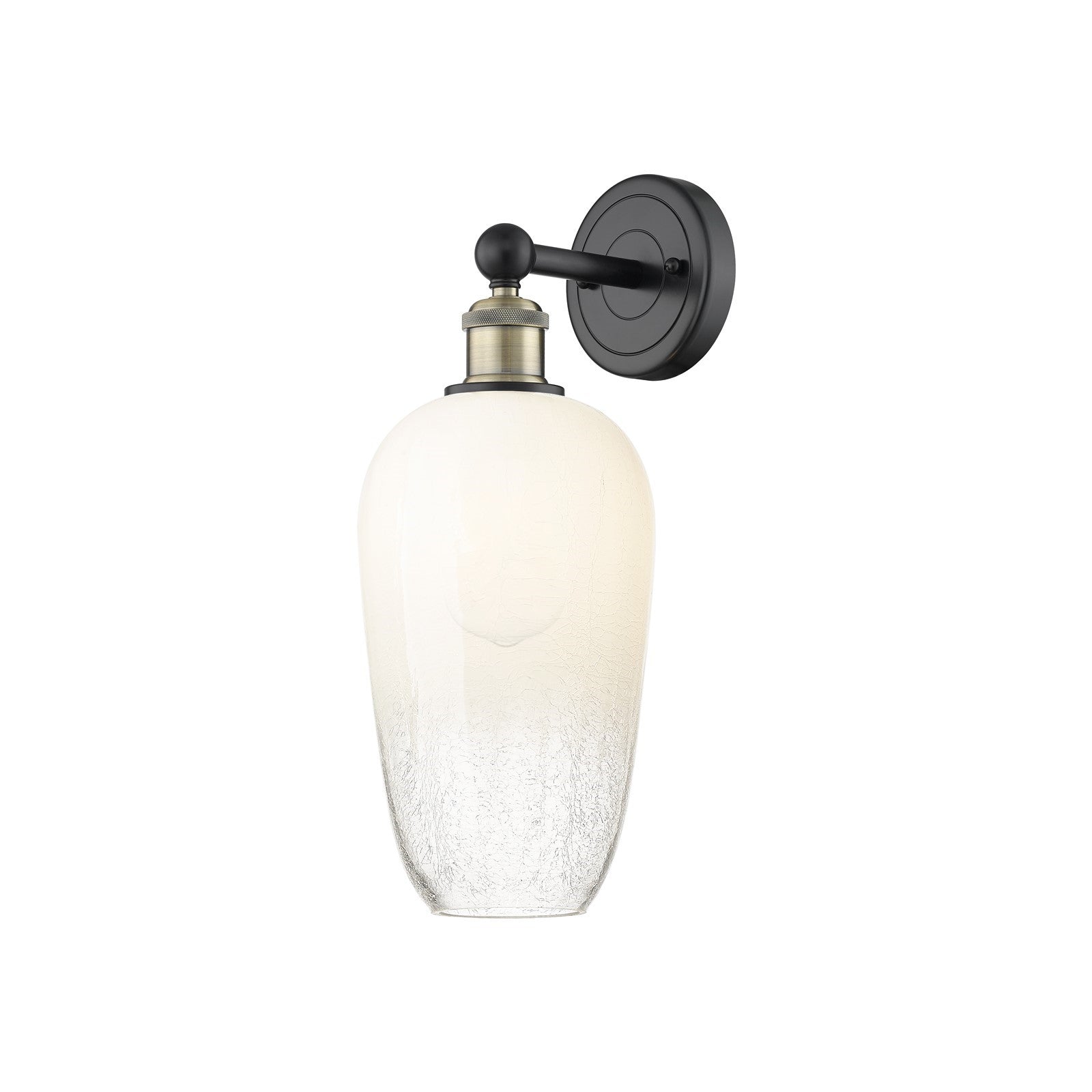 Innovations Brookhaven Flute 7in 1-Light Wall Sconce | Industrial Black Antique Brass and Opal Glass | Bathroom & Hallway | Model 616-1W-BAB-G484-7OP