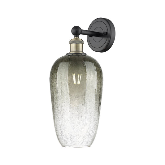 Innovations Brookhaven Flute 7in 1-Light Wall Sconce | Industrial Black Antique Brass and Slate Glass | Bathroom & Hallway | Model 616-1W-BAB-G484-7SL