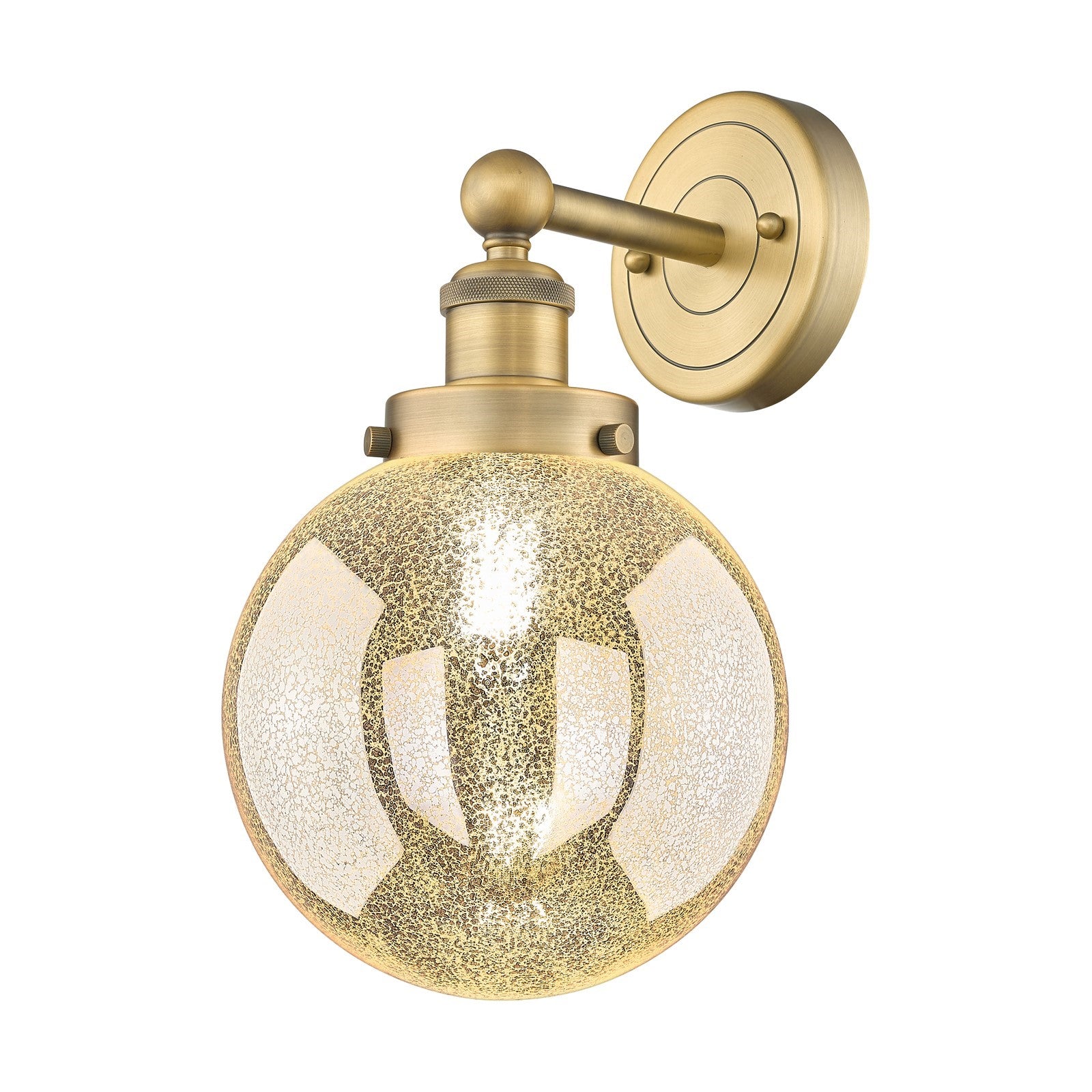 Innovations Beacon 8in 1-Light Wall Sconce | Brushed Brass Steel and Mercury Glass | Bathroom & Hallway Accent Light | 8.5in | Model 616-1W-BB-G208-8