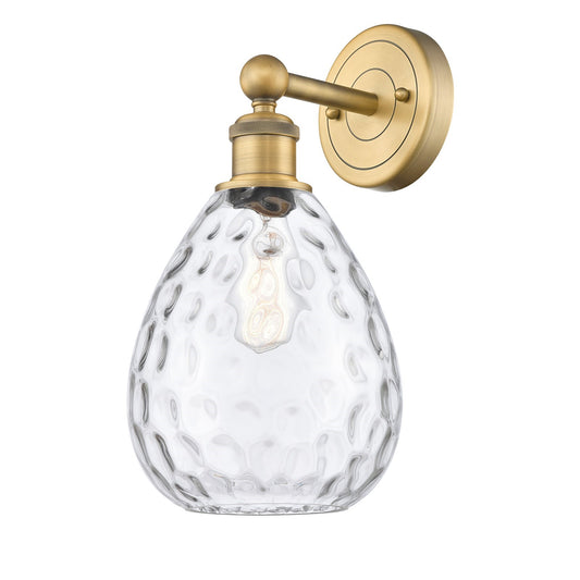 Innovations Waverly 8in 1-Light Wall Sconce | Industrial Brushed Brass and Clear Glass | Bathroom & Hallway Accent | 8 x 14.25 in | Model 616-1W-BB-G372