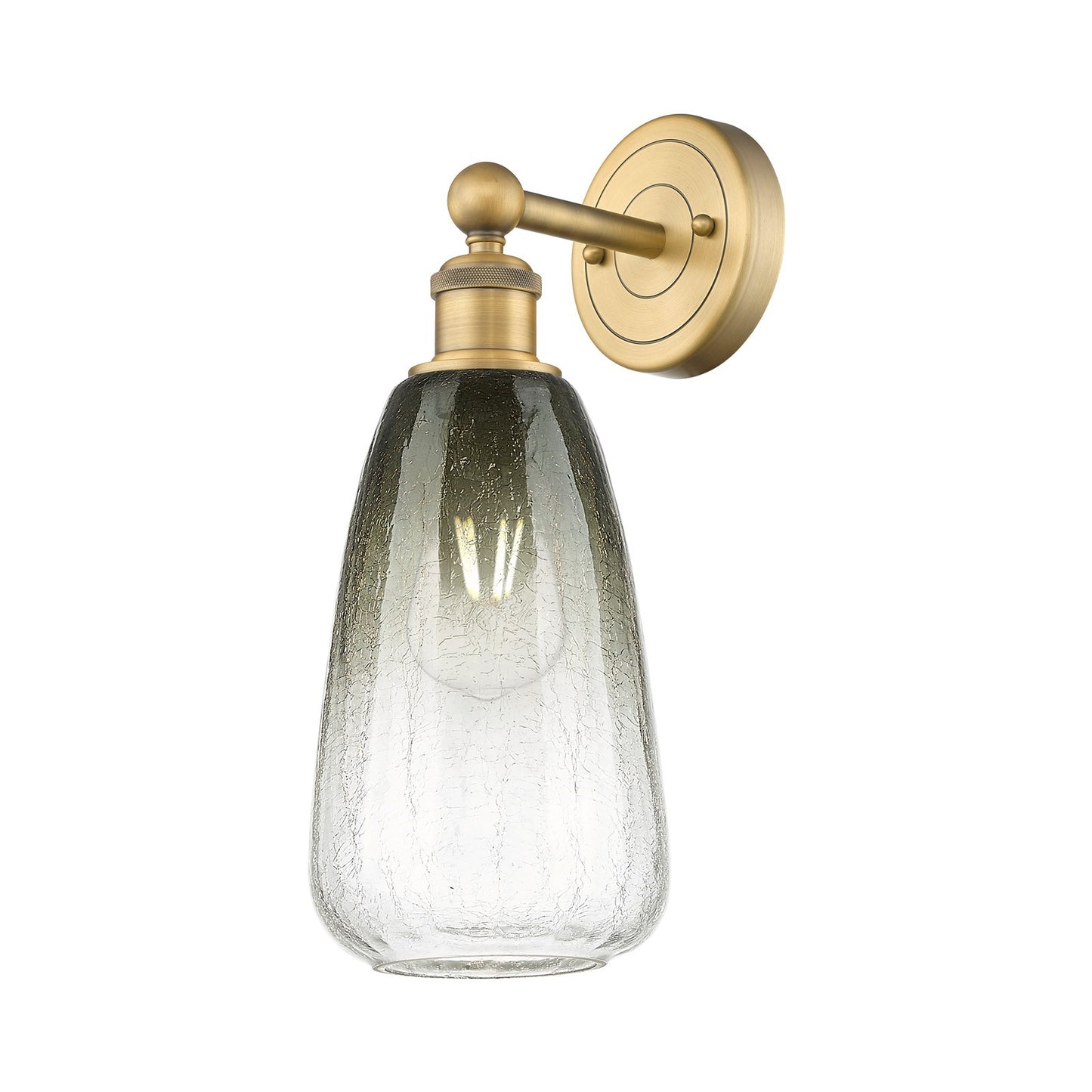 Innovations Brookhaven Almond 6in 1-Light Wall Sconce | Industrial Brushed Brass and Slate Glass | Entryway & Hallway Accent | Model 616-1W-BB-G480-6SL
