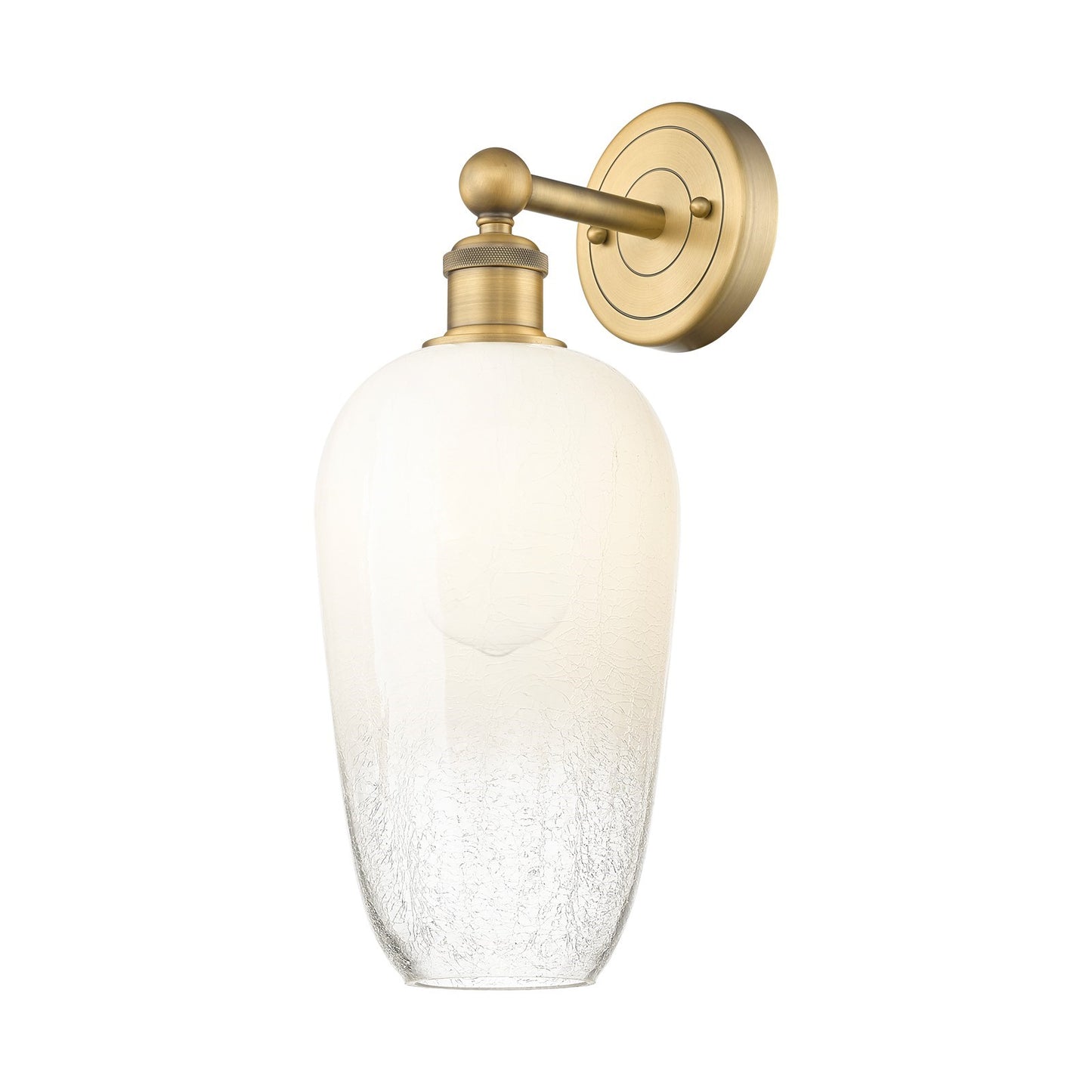Innovations Brookhaven Flute 7in 1-Light Wall Sconce | Industrial Brushed Brass Steel and Opal Glass | Bathroom & Hallway | Model 616-1W-BB-G484-7OP