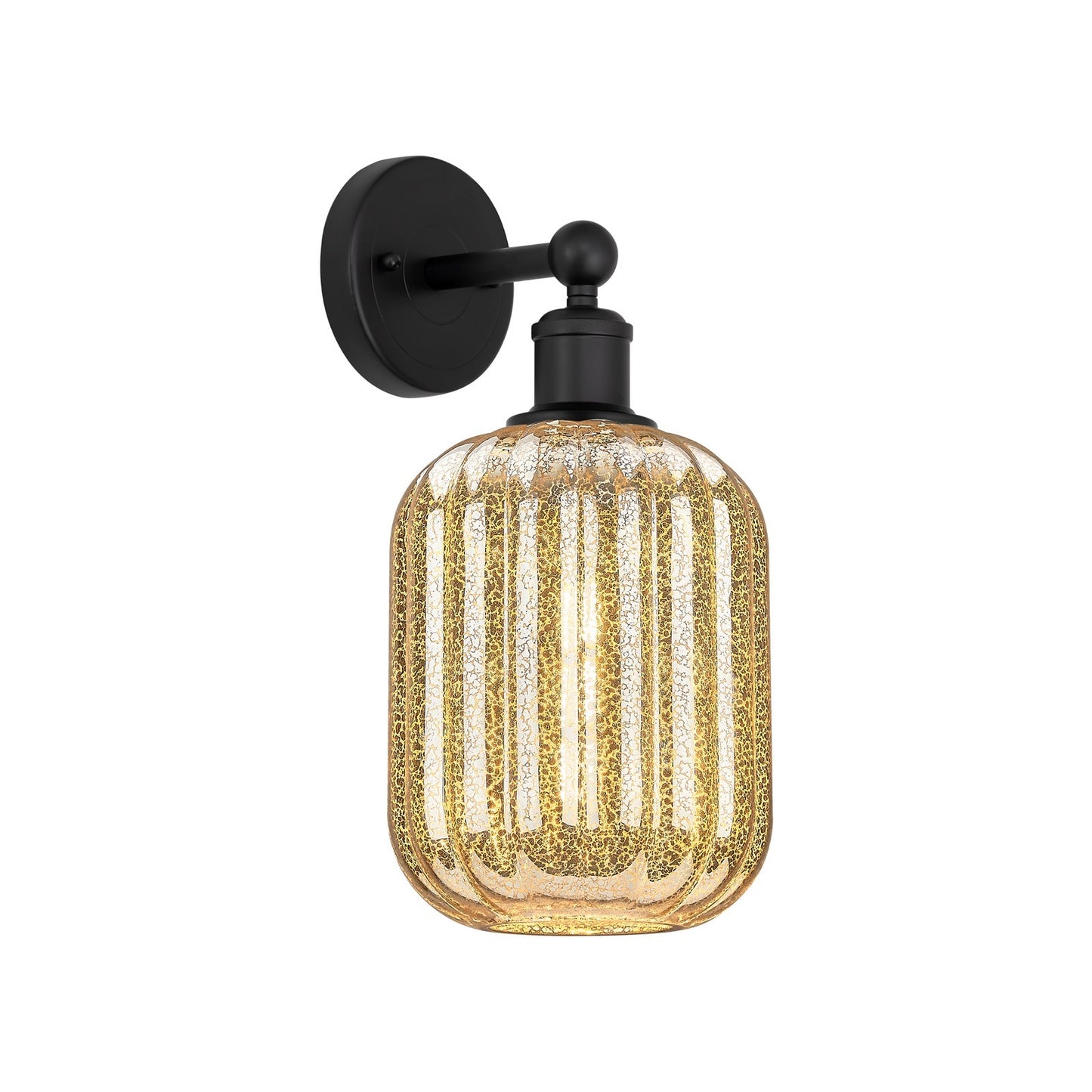 Innovations Preston Cylinder 7in 1-Light Wall Sconce | Industrial Matte Black Steel and Mercury Glass | Bedroom & Hallway | Model 616-1W-BK-G460-7ME