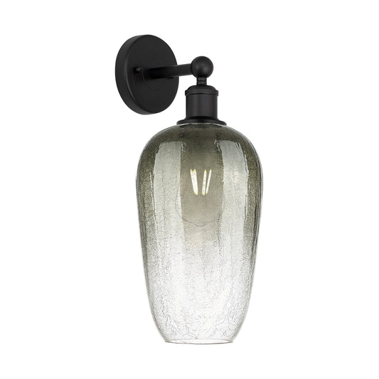 Innovations Brookhaven Flute 7in 1-Light Wall Sconce | Industrial Matte Black Steel and Slate Glass | Hallway & Bathroom Accent | Model 616-1W-BK-G484-7SL