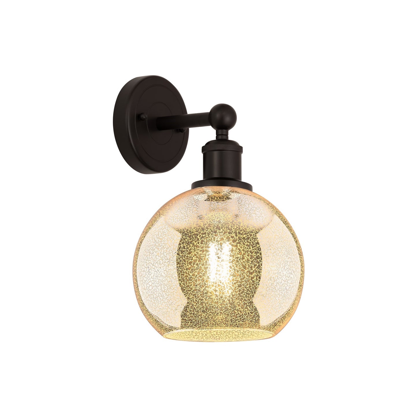Innovations Athens 8in 1-Light Wall Sconce | Industrial Oil Rubbed Bronze Steel and Mercury Glass | Living Room & Hallway Accent | Model 616-1W-OB-G128-8