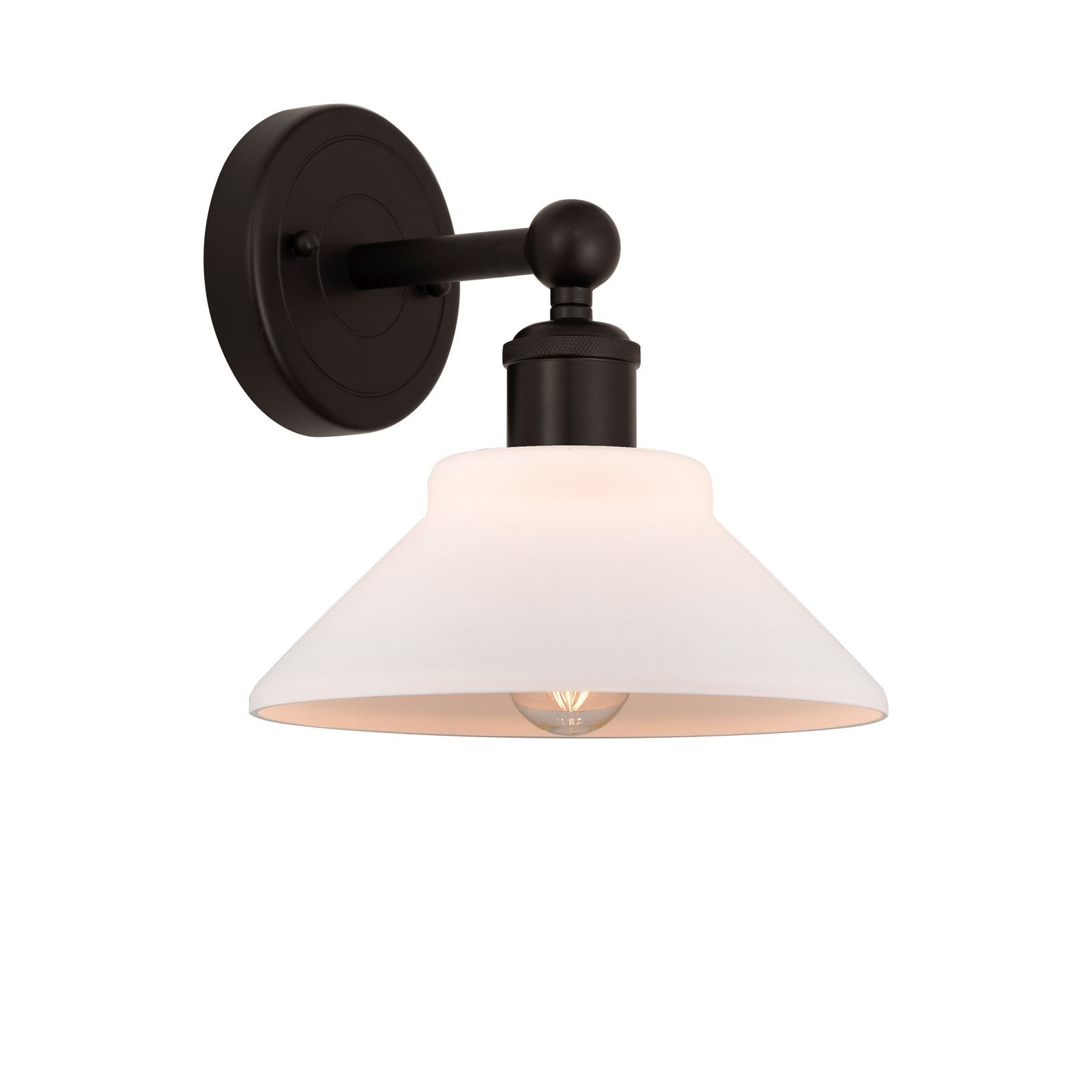 Innovations Orwell 1-Light Wall Sconce | Industrial Oil Rubbed Bronze Steel and Matte White Glass | Bathroom & Hallway Accent Light | Model 616-1W-OB-G131
