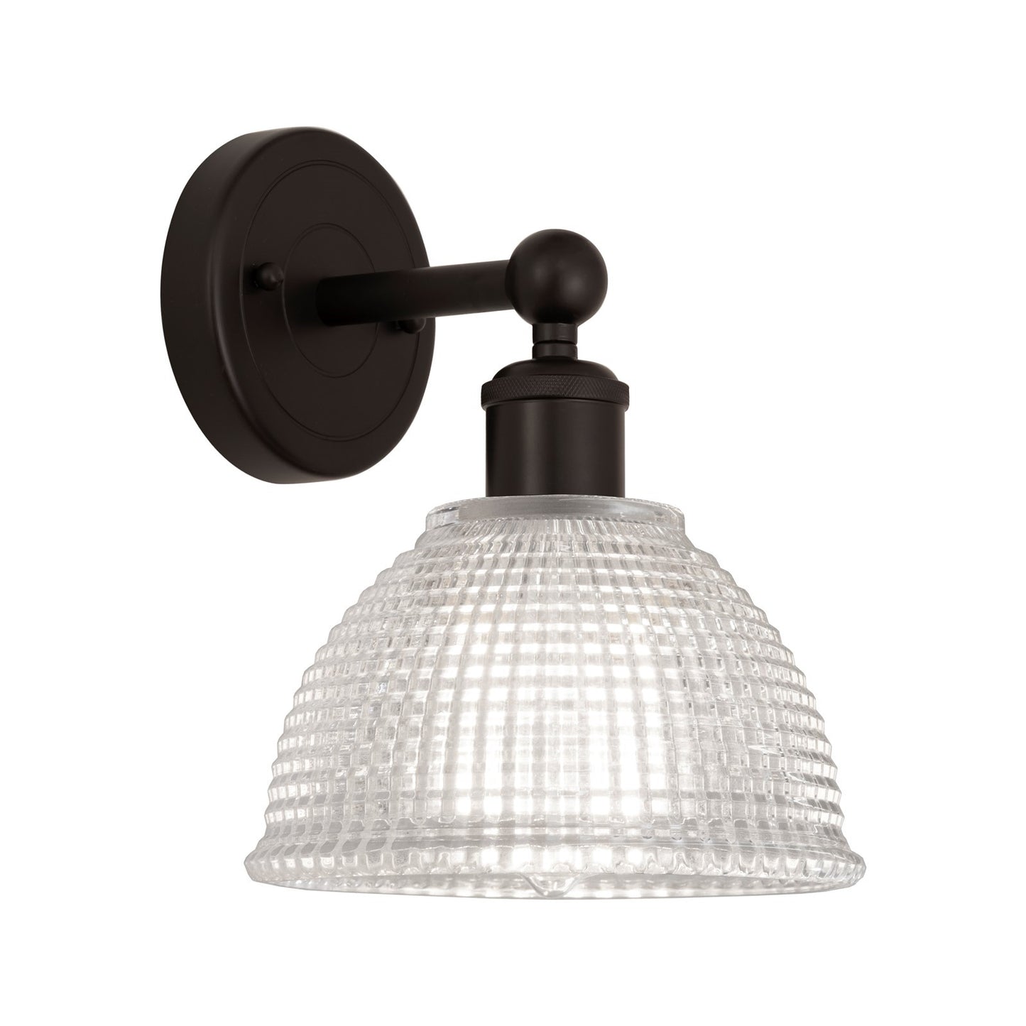 Innovations Arietta 8in 1-Light Wall Sconce | Industrial Oil Rubbed Bronze Steel and Clear Glass | Hallway & Bathroom Accent | Model 616-1W-OB-G422