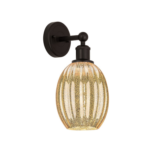 Innovations Preston Bulb 6.25in 1-Light Wall Sconce | Industrial Oil Rubbed Bronze Steel and Mercury Glass | Hallway & Bathroom | Model 616-1W-OB-G459-6ME
