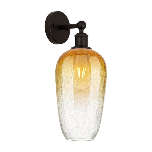 Innovations Brookhaven Flute 7in 1-Light Wall Sconce | Industrial Oil Rubbed Bronze Steel and Amber Glass | Living Room & | Model 616-1W-OB-G484-7AM