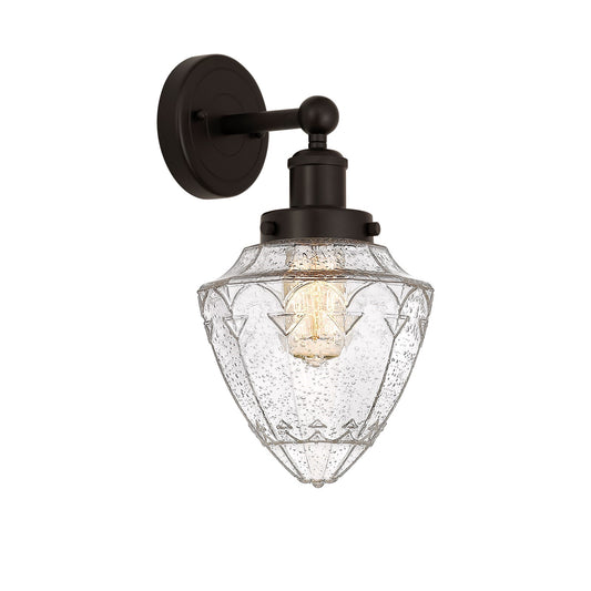Innovations Bullet 7in 1-Light Wall Sconce | Industrial Oil Rubbed Bronze Steel and Seedy Glass | Bathroom & Hallway Accent | 7 x | Model 616-1W-OB-G664-7