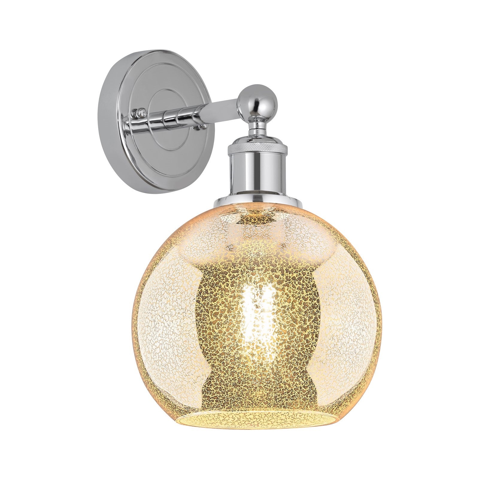 Innovations Athens 8in 1-Light Wall Sconce | Industrial Polished Chrome and Mercury Glass | Bathroom & Hallway Accent | 8 x 8.5 x | Model 616-1W-PC-G128-8