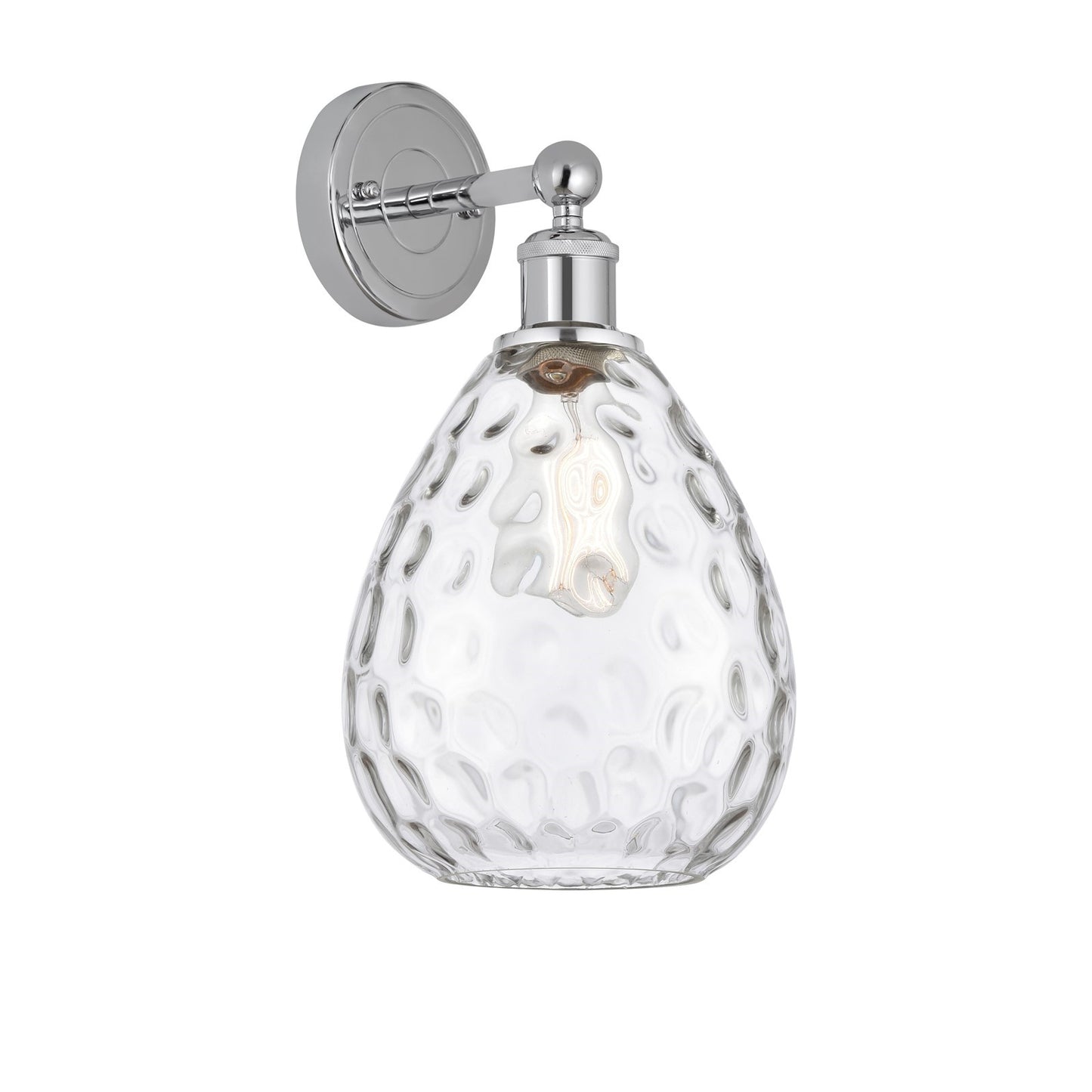 Innovations Waverly 8in 1-Light Wall Sconce | Industrial Polished Chrome and Clear Glass | Damp Rated Bathroom & Hallway | 8 x | Model 616-1W-PC-G372