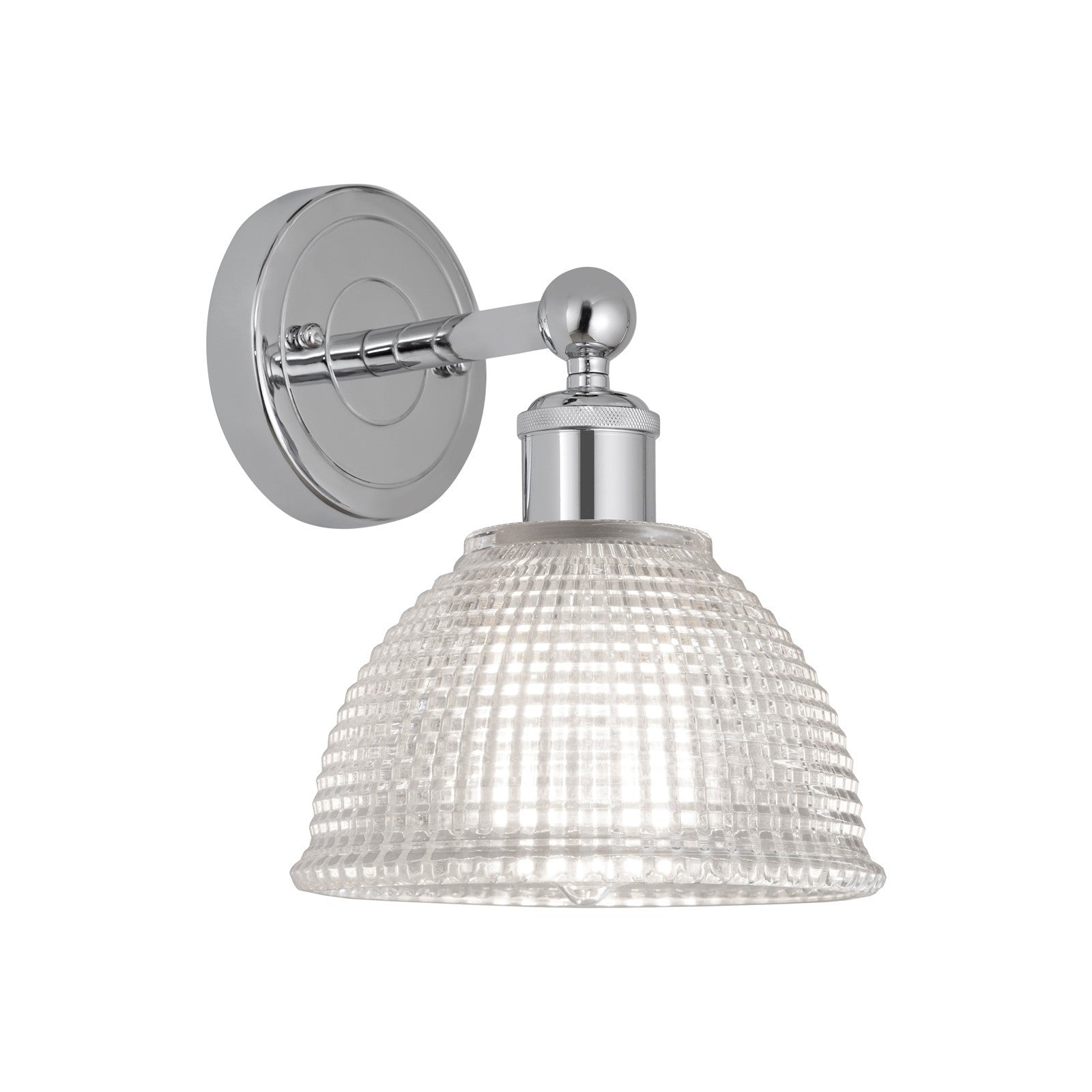 Innovations Arietta 8in 1-Light Wall Sconce | Industrial Modern Contempo Polished Chrome and Clear Glass | Bathroom & Hallway | Model 616-1W-PC-G422