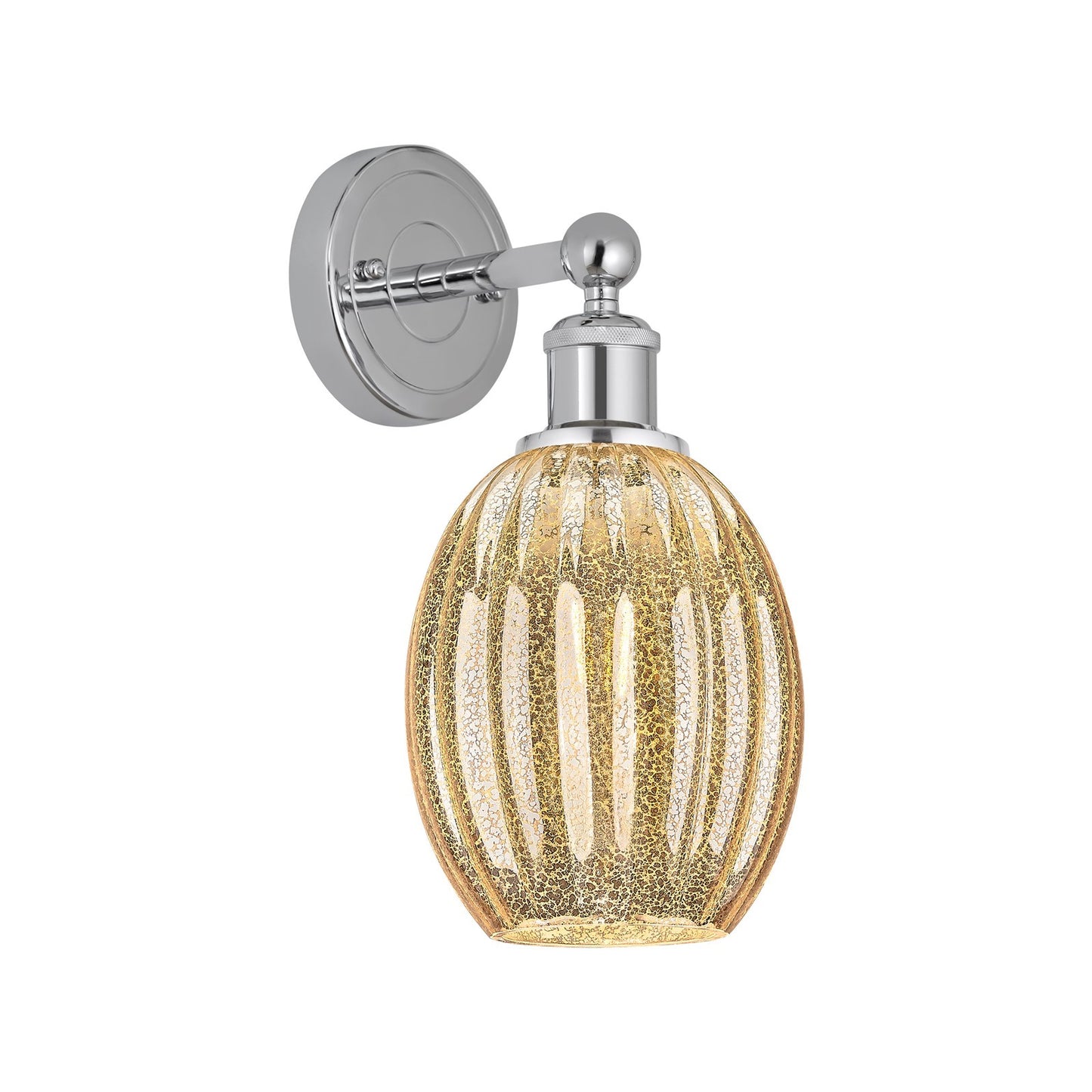 Innovations Preston Bulb 6.25in 1-Light Wall Sconce | Industrial Polished Chrome and Mercury Glass | Bathroom & Hallway Accent | Model 616-1W-PC-G459-6ME