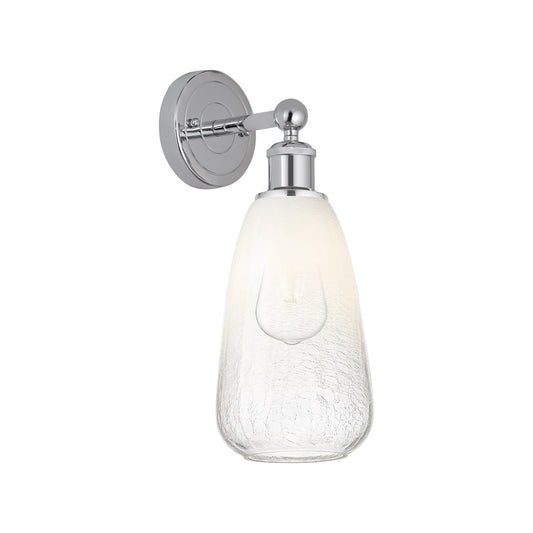 Innovations Brookhaven Almond 6in 1-Light Wall Sconce | Industrial Polished Chrome and Opal Glass | Damp-Rated Bathroom & | Model 616-1W-PC-G480-6OP
