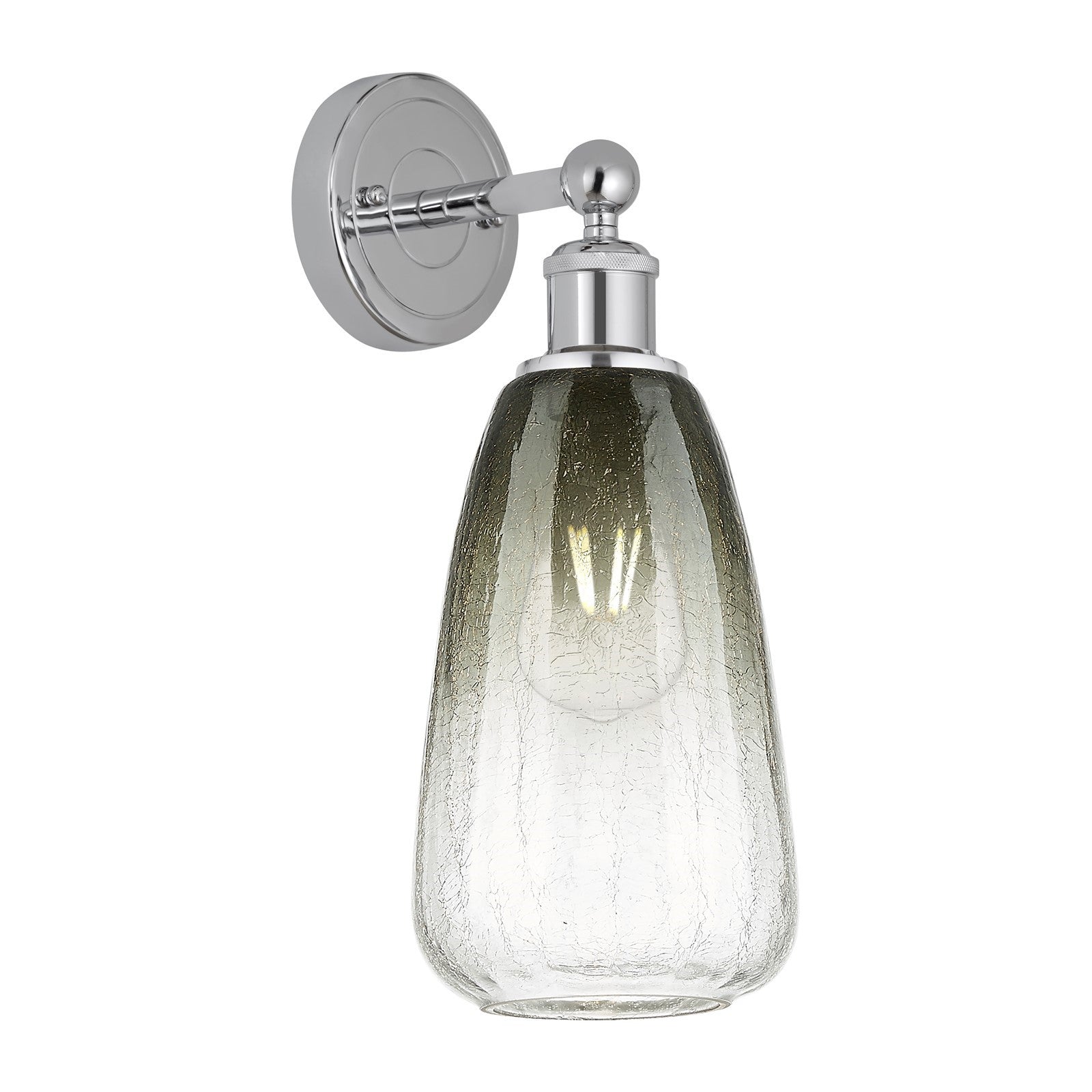 Innovations Brookhaven Almond 6in 1-Light Wall Sconce | Industrial Polished Chrome and Slate Glass | Bedroom & Hallway Accent | Model 616-1W-PC-G480-6SL