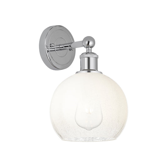 Innovations Brookhaven Globe 8in 1-Light Wall Sconce | Industrial Polished Chrome and Opal Glass | Bathroom & Hallway Accent | Model 616-1W-PC-G483-8OP