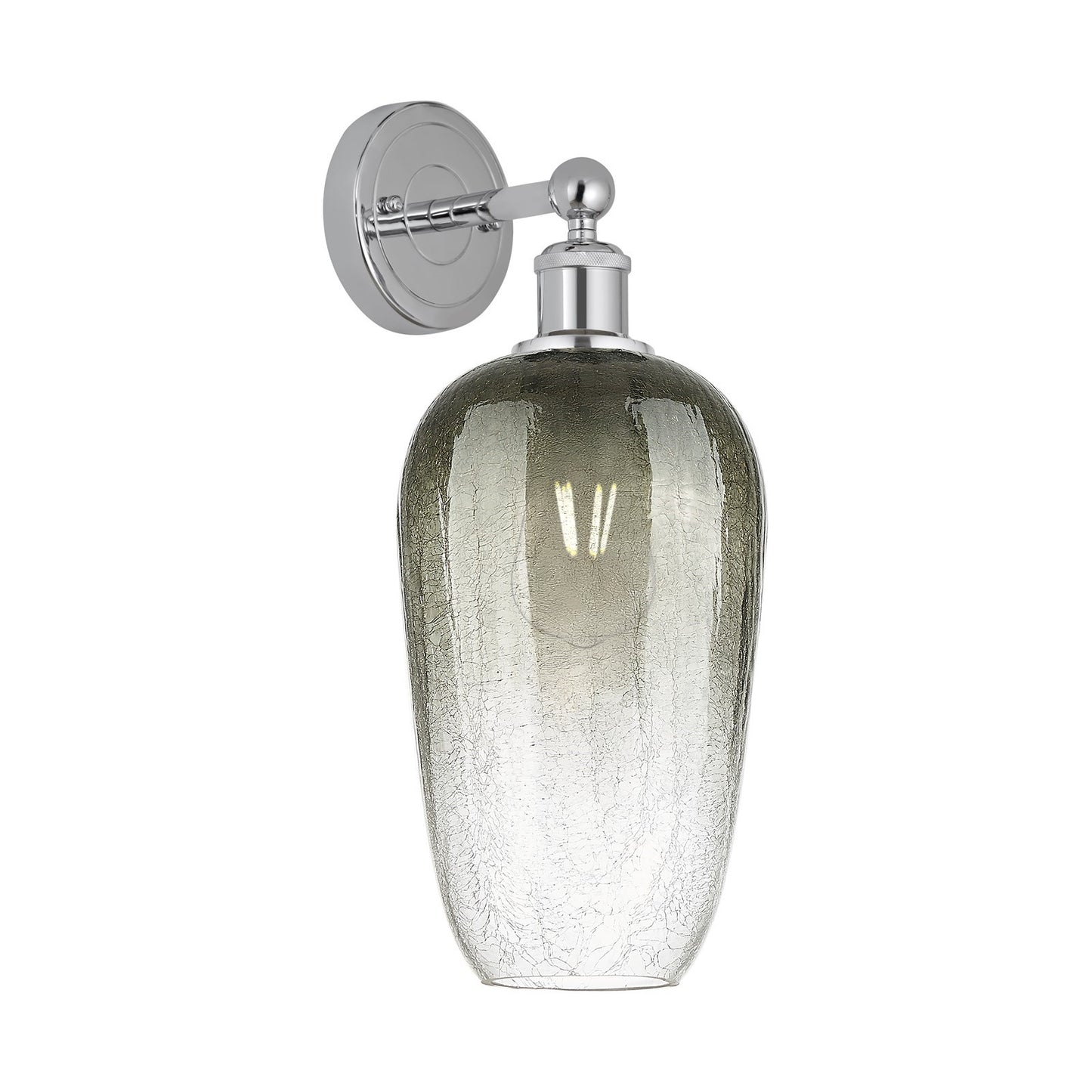 Innovations Brookhaven Flute 7in 1-Light Wall Sconce | Industrial Polished Chrome and Slate Glass | Bathroom & Hallway Accent | Model 616-1W-PC-G484-7SL