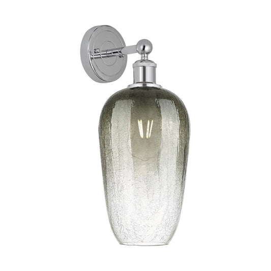 Innovations Brookhaven Flute 7in 1-Light Wall Sconce | Industrial Polished Chrome and Slate Glass | Bathroom & Hallway Accent | Model 616-1W-PC-G484-7SL