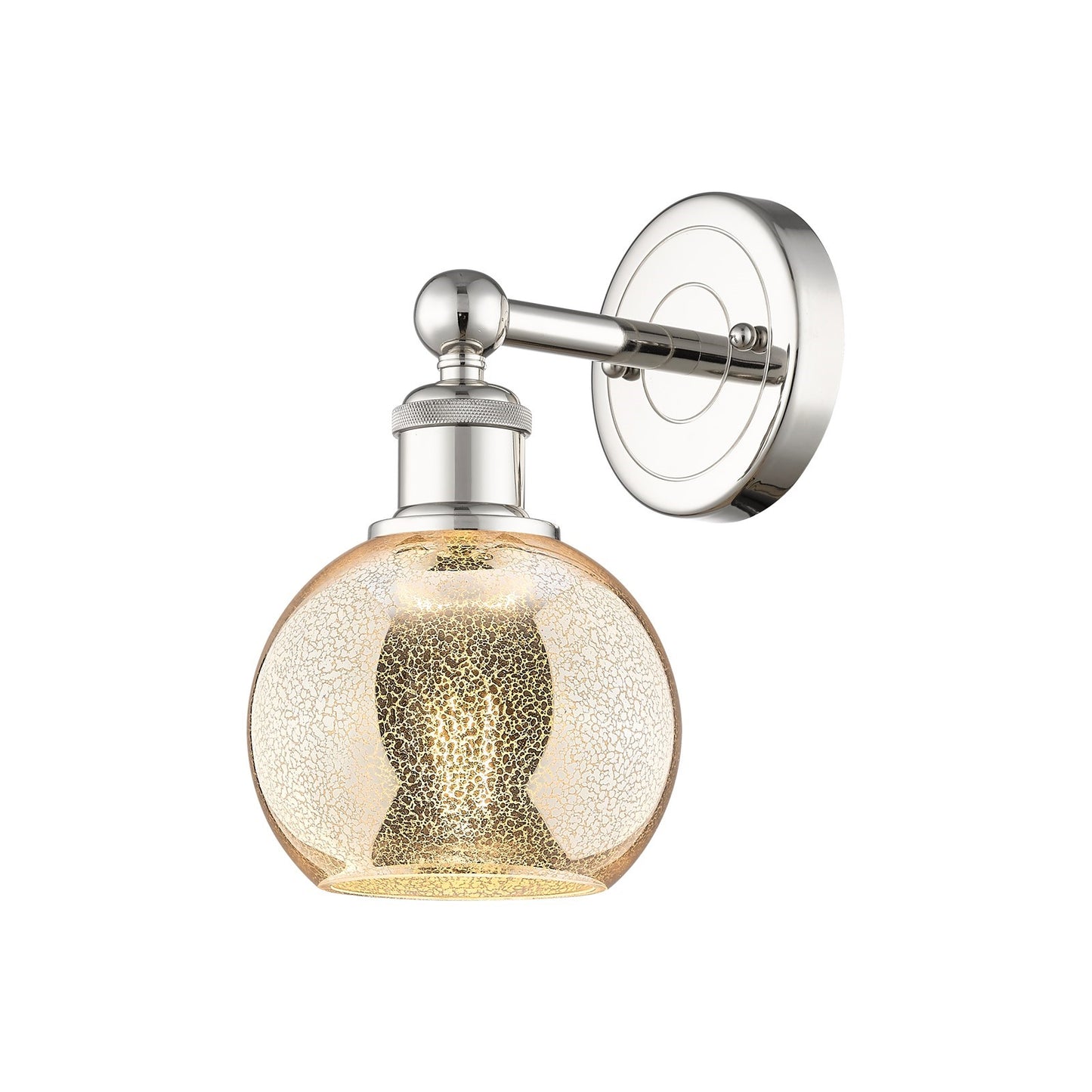 Innovations Athens 1-Light 6in Wall Sconce | Industrial Polished Nickel and Mercury Glass | Bathroom & Hallway Accent | 5.88 x | Model 616-1W-PN-G128-6