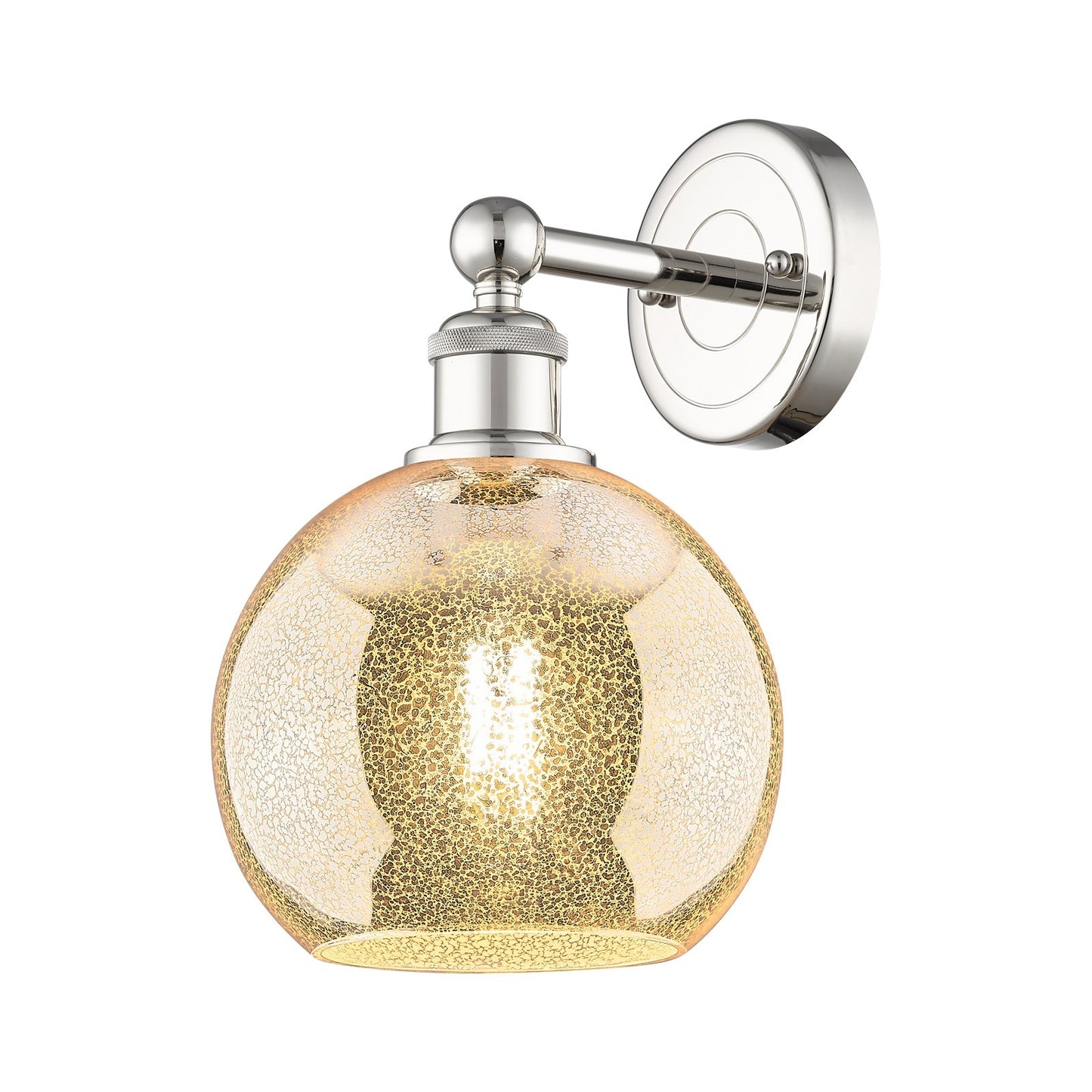 Innovations Athens 8in 1-Light Wall Sconce | Industrial Polished Nickel and Mercury Glass | Entryway & Hallway Accent | 8 x 12.25 | Model 616-1W-PN-G128-8