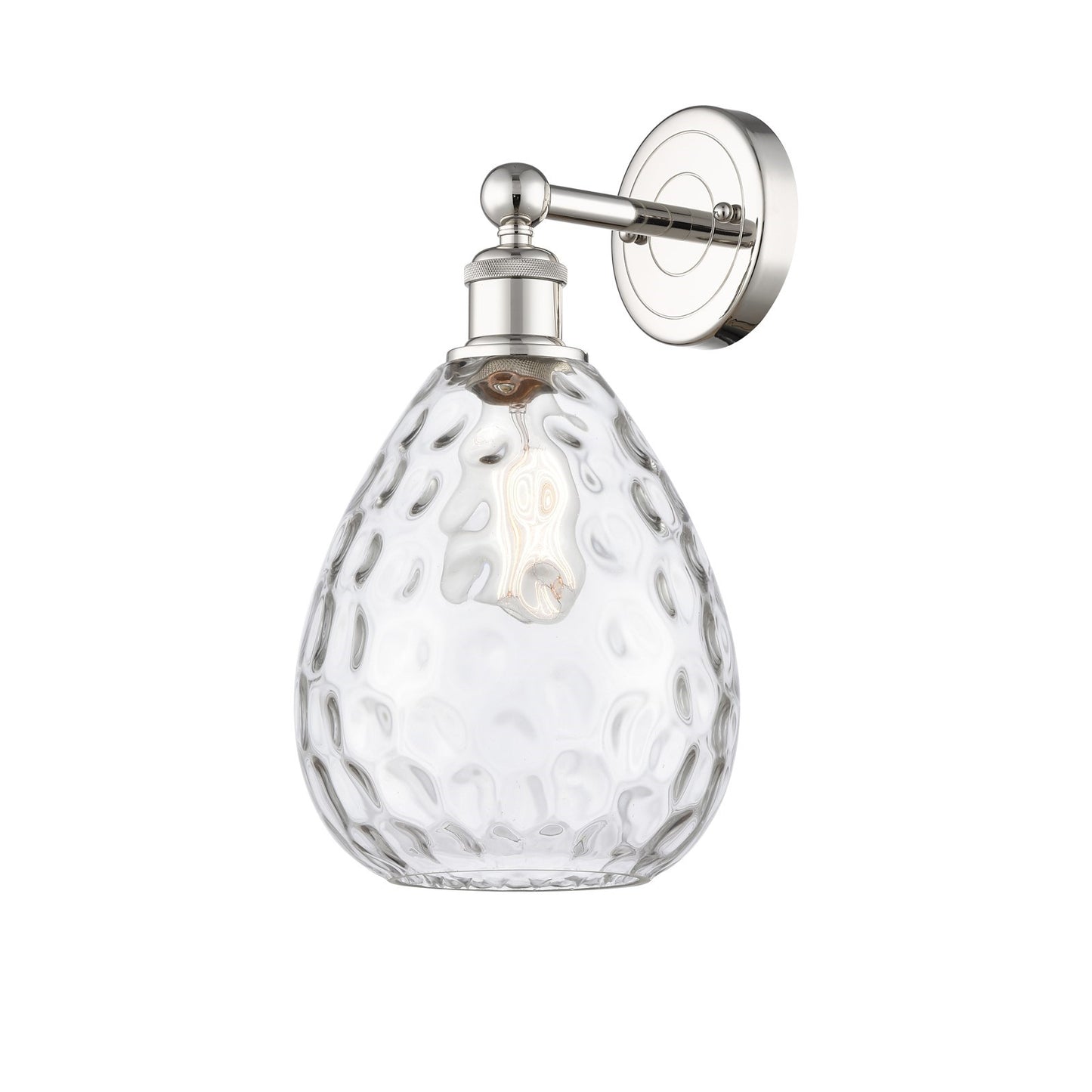 Innovations Waverly 8in 1-Light Wall Sconce | Industrial Polished Nickel and Clear Glass | Bathroom & Hallway Accent | 8 x 14.25 in | Model 616-1W-PN-G372