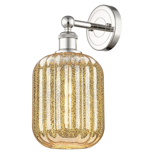 Innovations Preston Cylinder 1-Light 6.75in Wall Sconce | Industrial Modern Polished Nickel and Mercury Glass | Entryway & | Model 616-1W-PN-G460-7ME