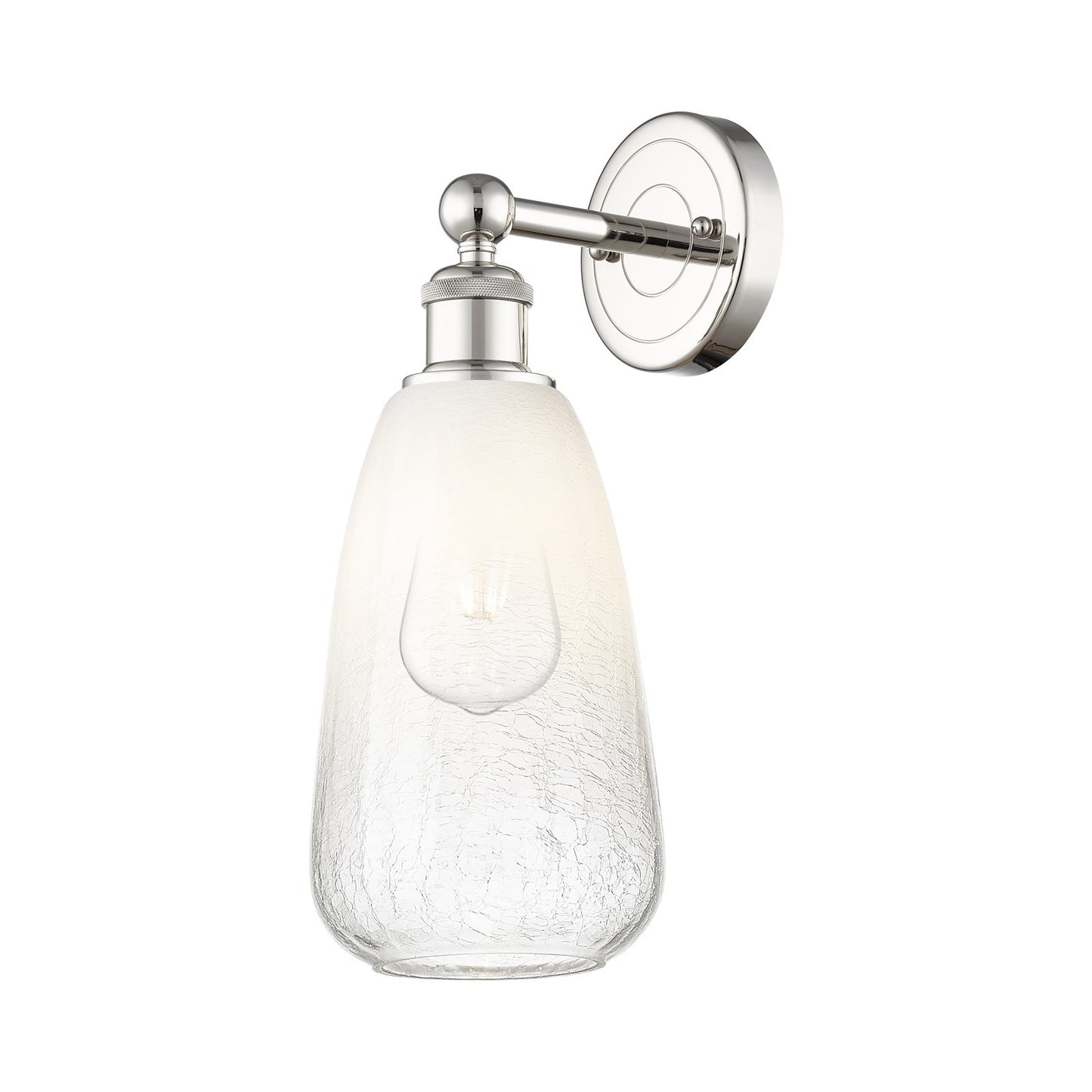 Innovations Brookhaven Almond 6in 1-Light Wall Sconce | Industrial Polished Nickel Steel and Opal Glass | Bathroom & Hallway | Model 616-1W-PN-G480-6OP