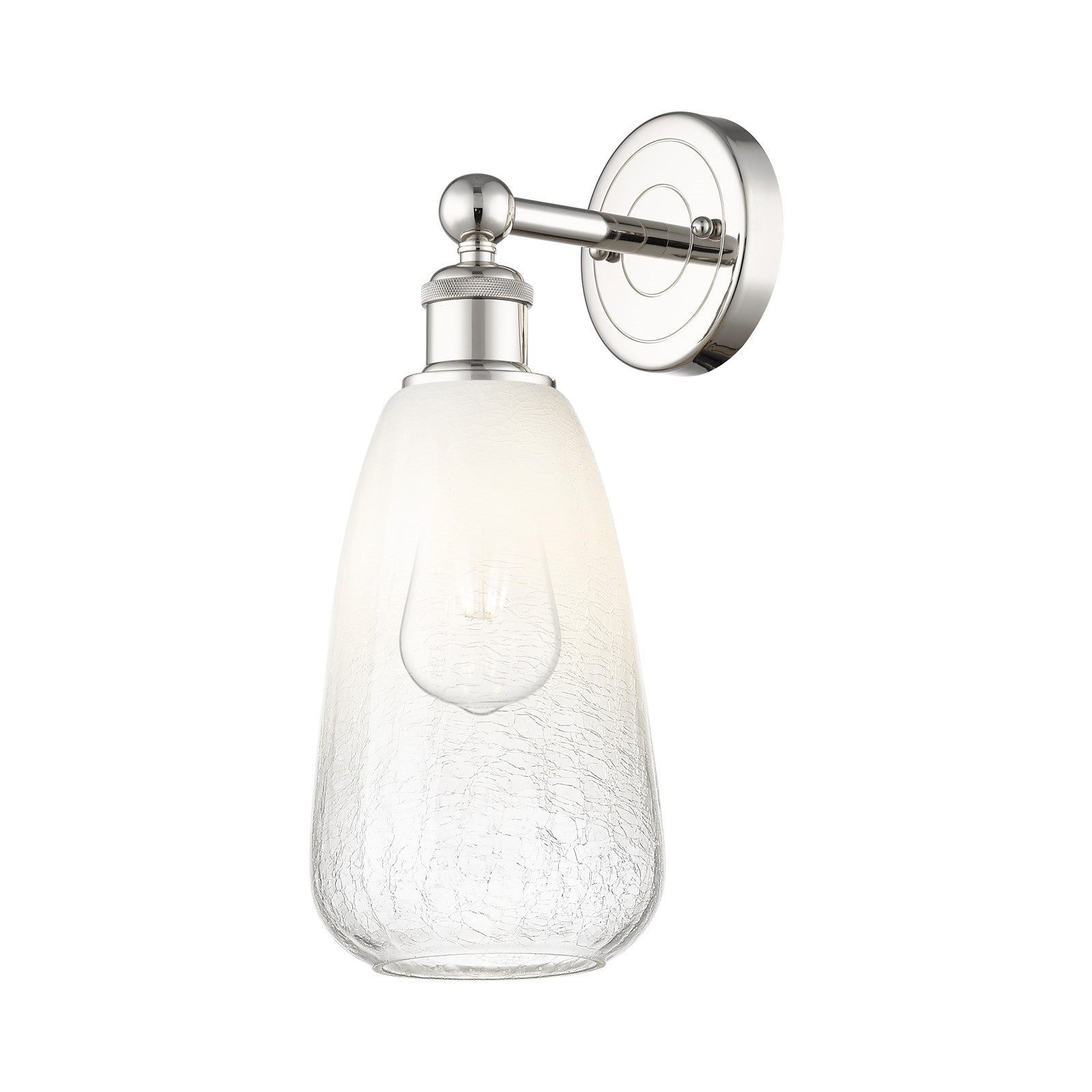 Innovations Brookhaven Almond 6in 1-Light Wall Sconce | Industrial Polished Nickel Steel and Opal Glass | Bathroom & Hallway | Model 616-1W-PN-G480-6OP