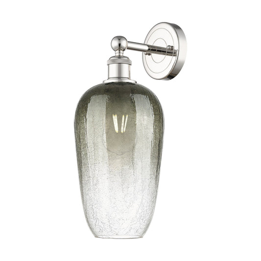 Innovations Brookhaven Flute 7in 1-Light Wall Sconce | Industrial Polished Nickel Steel and Slate Glass | Bathroom & Hallway | Model 616-1W-PN-G484-7SL