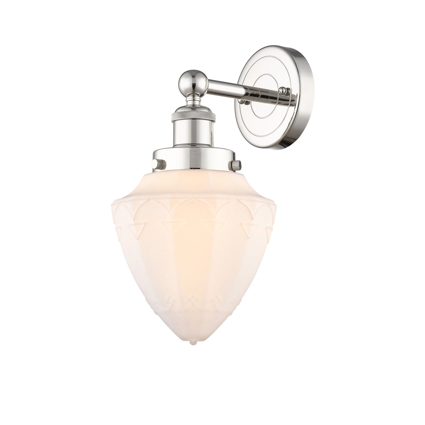Innovations Bullet 7in 1-Light Wall Sconce | Industrial Polished Nickel and Matte White Frosted Glass | Bathroom & Hallway Accent | Model 616-1W-PN-G661-7
