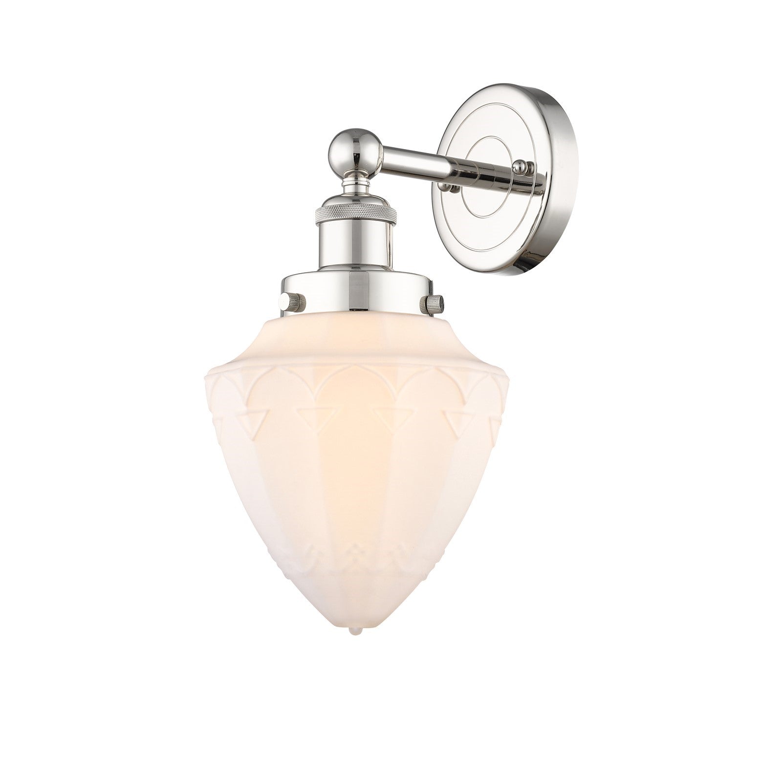 Innovations Bullet 7in 1-Light Wall Sconce | Industrial Polished Nickel and Matte White Frosted Glass | Bathroom & Hallway Accent | Model 616-1W-PN-G661-7