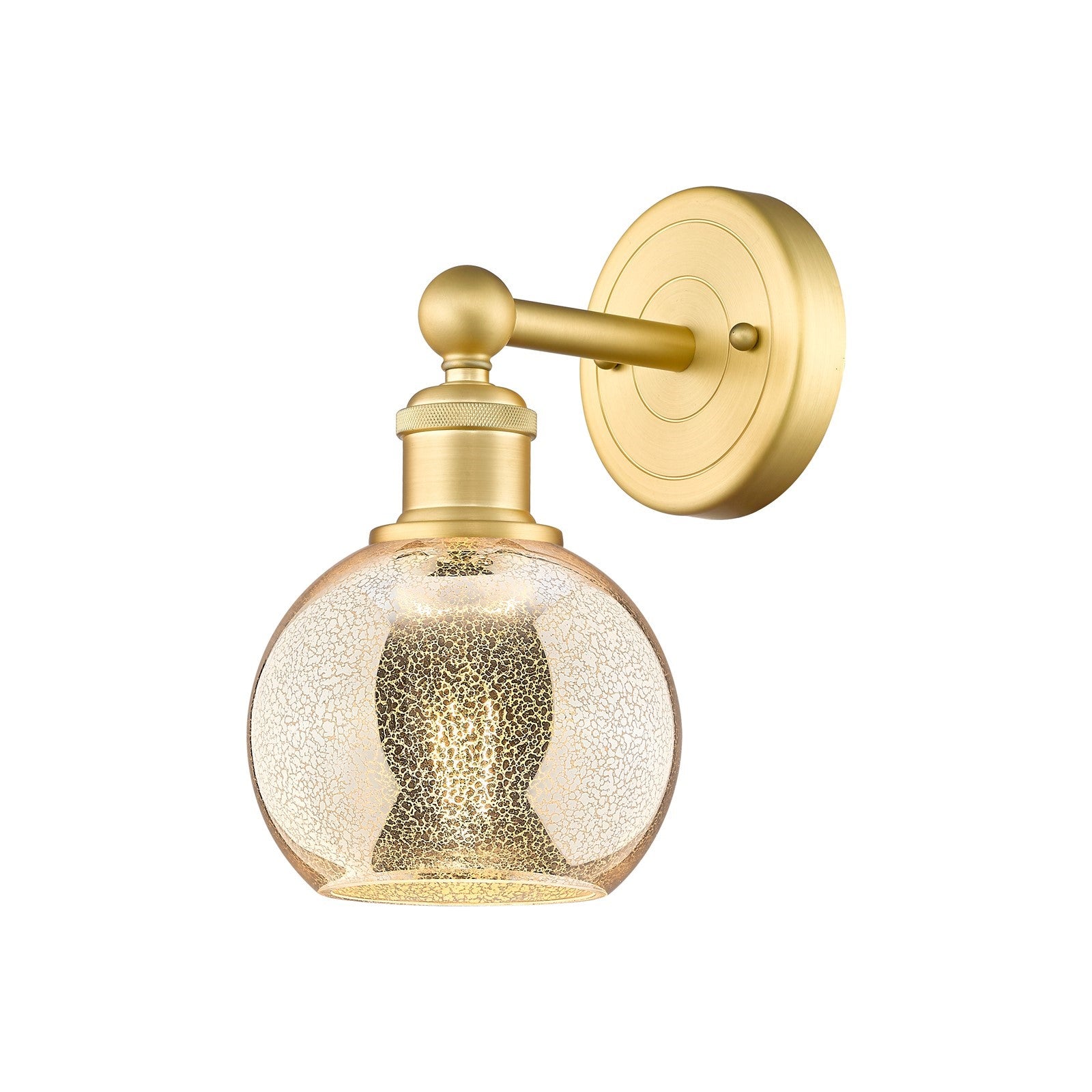 Innovations Athens 1-Light 6in Wall Sconce | Industrial Satin Gold Steel and Mercury Glass | Entryway & Hallway Accent Light | Model 616-1W-SG-G128-6