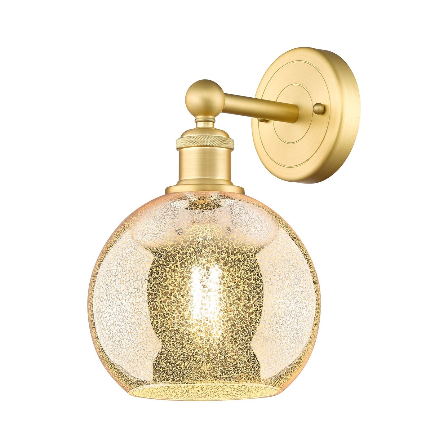Innovations Athens 8in 1-Light Wall Sconce | Industrial Satin Gold Steel and Mercury Glass | Entryway & Hallway Accent | 8 x 8.5 | Model 616-1W-SG-G128-8